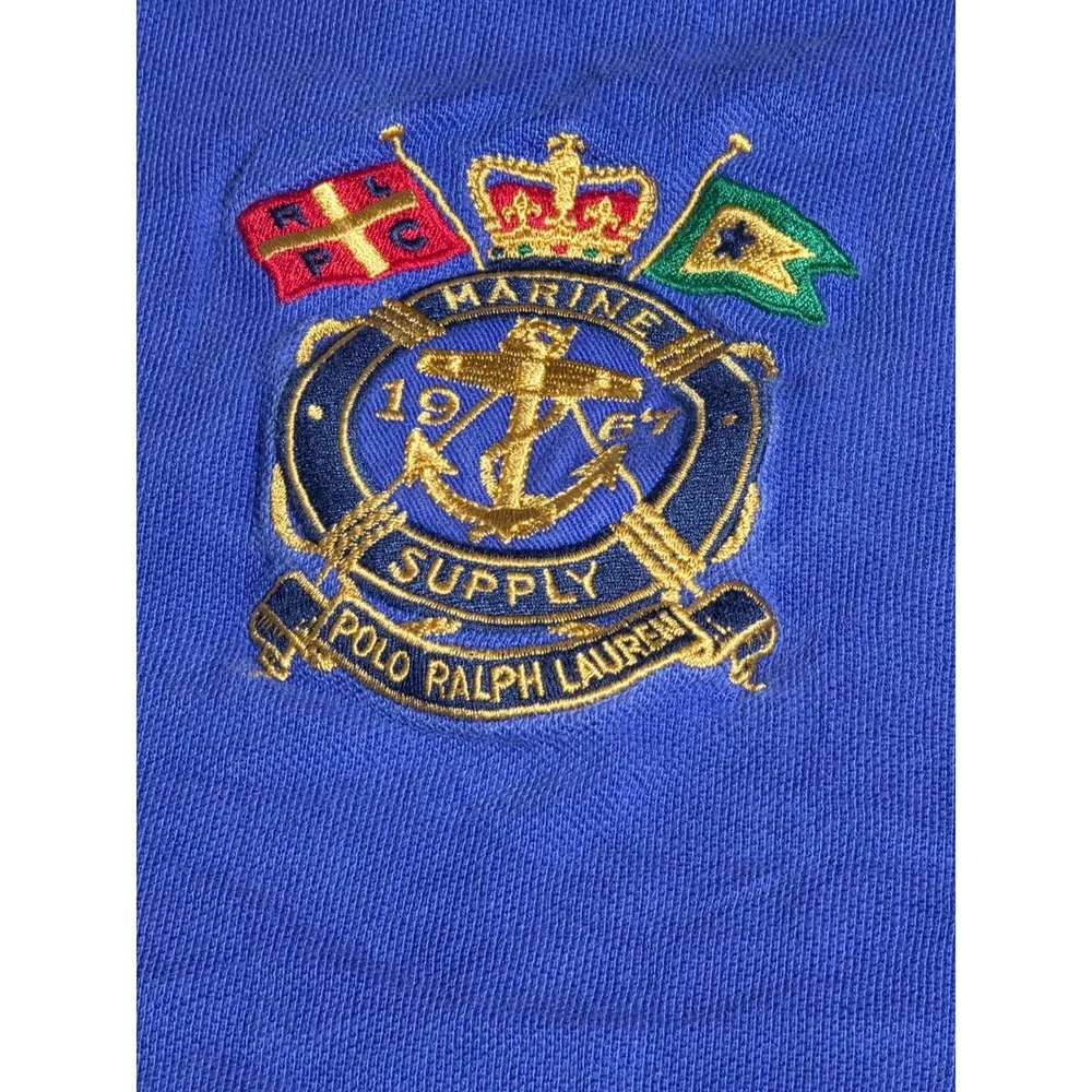 Polo Ralph Lauren Men 3XLT Blue Marine Supply Crest Big Pony Polo Shirt